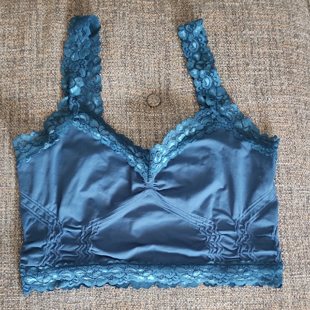 Lace Trim Bralette - Teal